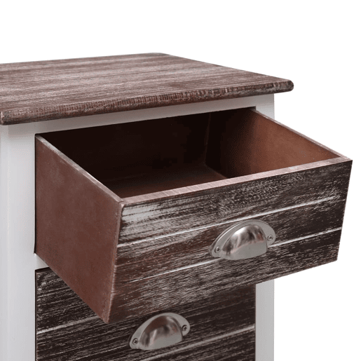 vidaXL Mesa de cabeceira 38x28x45 cm madeira paulownia castanhobranco vidaXL Mesa de cabeceira 38x28x45 cm madeira paulownia castanhobranco