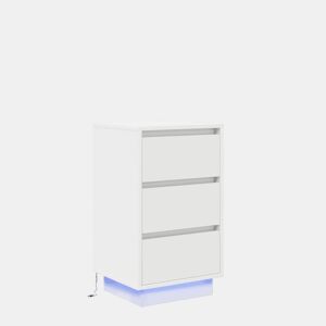 Mesa De Cabeceira - Mesinha De Cabeceira com luzes LED 38x34x65 cm branco