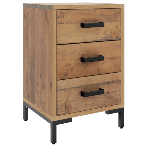 Mesa De Cabeceira - Mesinha De Cabeceira 40x30x55 cm pinho reciclado maciço castanho