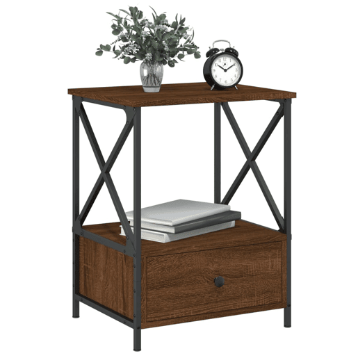 Mesa De Cabeceira - Mesinha De Cabeceira 50x41x65 cm derivados madeira carvalho castanho