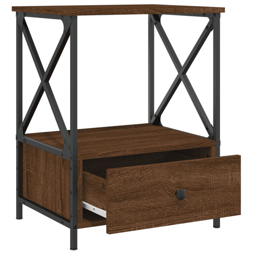 Mesa De Cabeceira - Mesinha De Cabeceira 50x41x65 cm derivados madeira carvalho castanho