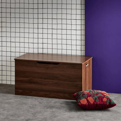 Cómoda com banco, cabeceira da cama, decoração em madeira de nogueira, Nepal, Madeira de nogueira, 80x40x40 cm