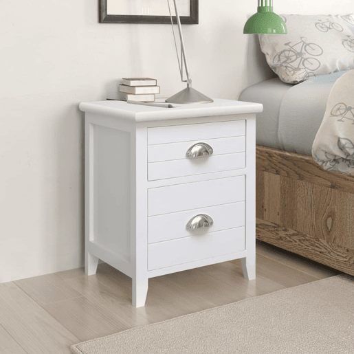 vidaXL Mesa de cabeceira com 2 gavetas 2 pcs branco