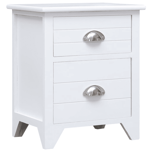 vidaXL Mesa de cabeceira com 2 gavetas 2 pcs branco