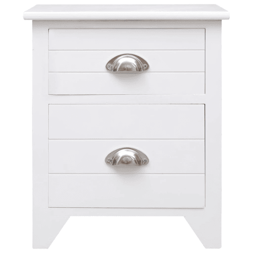 vidaXL Mesa de cabeceira com 2 gavetas 2 pcs branco
