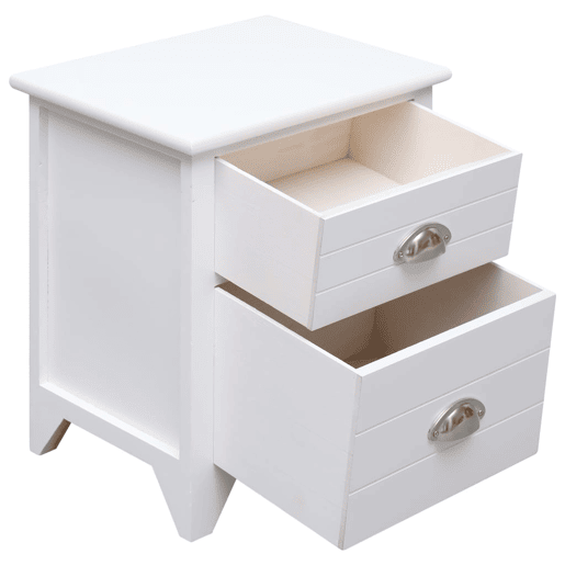 vidaXL Mesa de cabeceira com 2 gavetas 2 pcs branco
