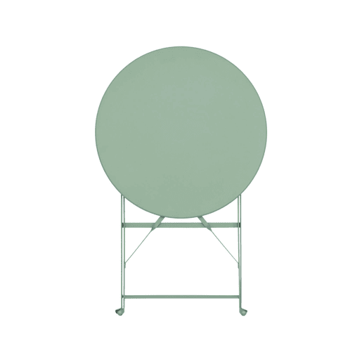 Mesa de jardim bistrô dobrável em metal 60cm, 2 lugares, Emilia, Verde cinzento, 60x60x71 cm