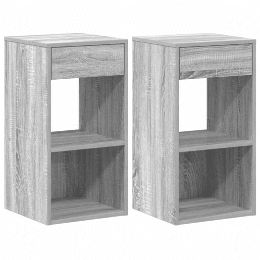 Lote de 2 Mesa De Cabeceira - Mesinha De Cabeceira com gaveta 35x34x66,5cm cinzento sonoma
