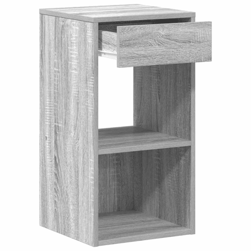 Lote de 2 Mesa De Cabeceira - Mesinha De Cabeceira com gaveta 35x34x66,5cm cinzento sonoma