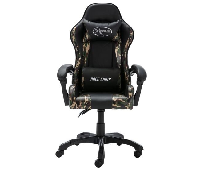 Silla de oficina rocky altura regulable + cojines negro 117-125x68x56 cm