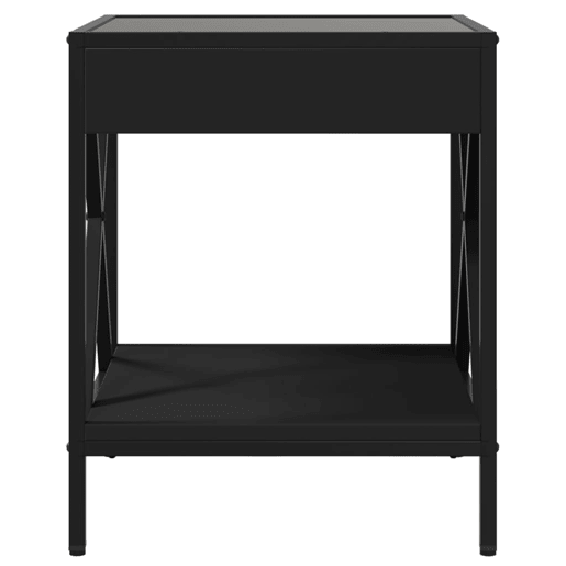Mesa De Cabeceira - Mesinha De Cabeceira com luzes LED Infinity 40x40x49 cm preto