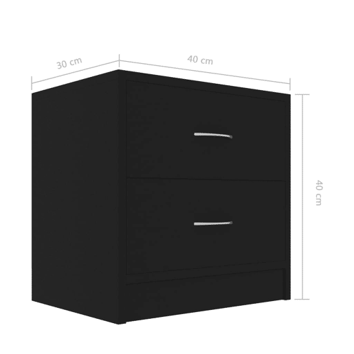 Mesa De Cabeceira - Mesinha De Cabeceira 40x30x40 cm derivados de madeira preto