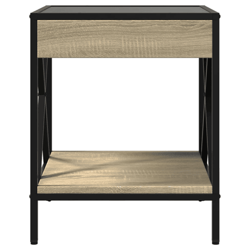 Mesa De Cabeceira - Mesinha De Cabeceira c LED Infinity 40x40x49 cm carvalho sonoma