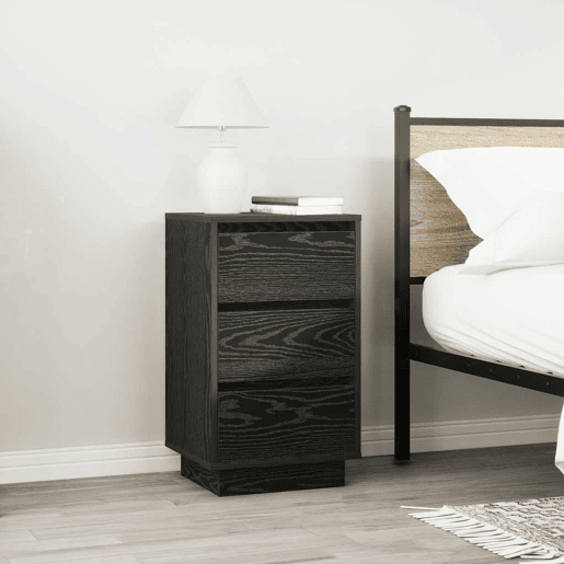 Mesa De Cabeceira - Mesinha De Cabeceira com luzes LED 38x34x65 cm preto