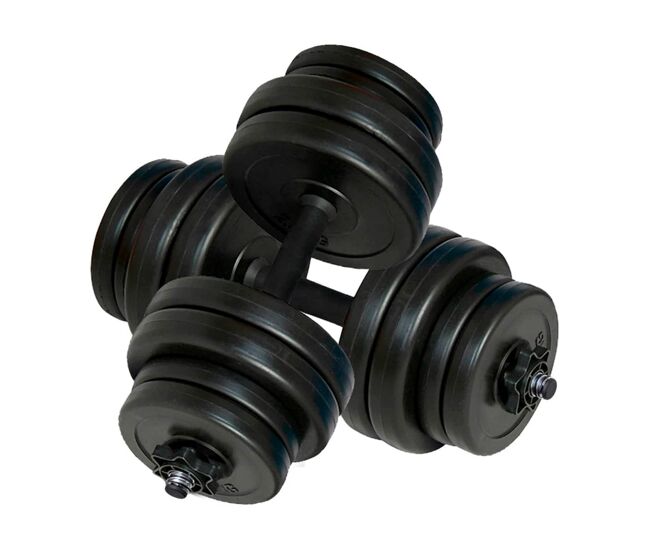 Set de mancuernas power plus 30kg negro