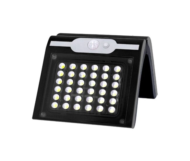 Aplique de pared edm 31847 negro 2 w 220 lm sensor de movimiento solar (6500 k)