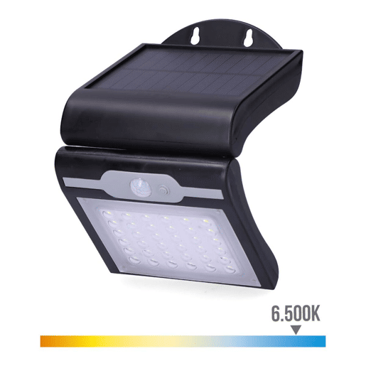 Luz de Parede EDM 31847 Preto 2 W 220 lm Sensor de Movimento Solar (6500 K) Luz de Parede EDM 31847 Preto 2 W 220 lm Sensor de Movimento Solar (6500 K)