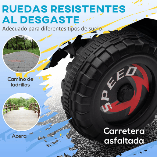 HOMCOM Quadriciclo Elétrico para Crianças com Reboque a Bateria 6V Carro Elétrico para Crianças de 18-36 Meses com Velocidade 2,5 kmh Carga Máxima 106x41,5x48,5 cm Azul