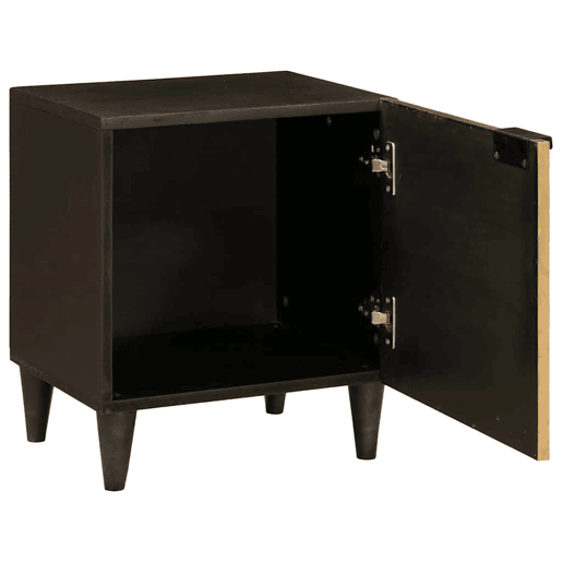 Mesa De Cabeceira - Mesinha De Cabeceira Preto e Ouro 40 x 33.5 x 46 cm