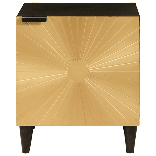 Mesa De Cabeceira - Mesinha De Cabeceira Preto e Ouro 40 x 33.5 x 46 cm