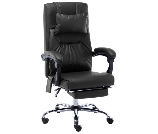 Silla de oficina ammia función masaje reclinable negro 112-121x60x64 cm