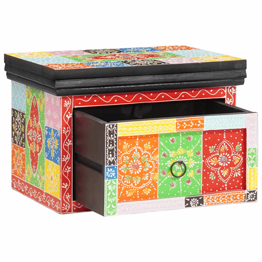 Mesa De Cabeceira - Mesinha De Cabeceira com gaveta Multicolor 40 x 30 x 28 cm