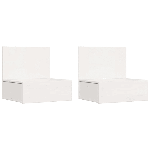 Lote de 2 Mesa De Cabeceira - Mesinha De Cabeceira com gaveta Branco 42 x 32.5 x 40 cm