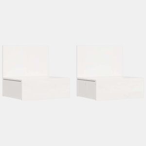 Lote de 2 Mesa De Cabeceira - Mesinha De Cabeceira com gaveta Branco 42 x 32.5 x 40 cm