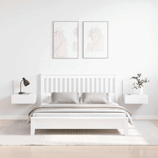 Lote de 2 Mesa De Cabeceira - Mesinha De Cabeceira com gaveta Branco 42 x 32.5 x 40 cm