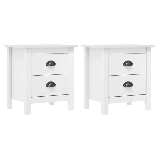 Lote de 2 Mesas De Cabeceira Mesinhas De Cabeceira - 46x35x49,5cm pinho branco