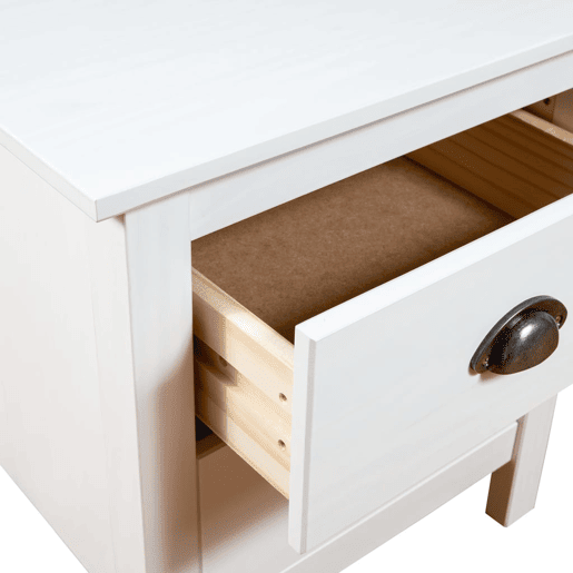 Lote de 2 Mesas De Cabeceira Mesinhas De Cabeceira - 46x35x49,5cm pinho branco