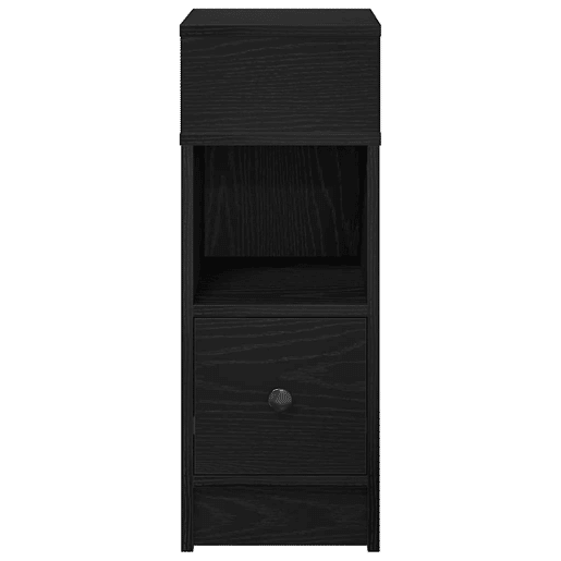 Lote de 2 Mesa De Cabeceira - Mesinha De Cabeceira com gaveta 25x31x66 cm preto