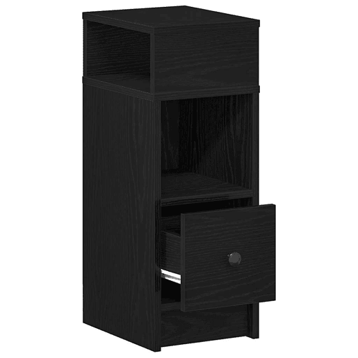 Lote de 2 Mesa De Cabeceira - Mesinha De Cabeceira com gaveta 25x31x66 cm preto