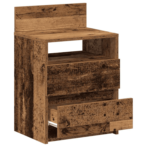 Lote de 2 Mesa De Cabeceira - Mesinha De Cabeceira com 2 gavetas 40x33x60cm madeira velha