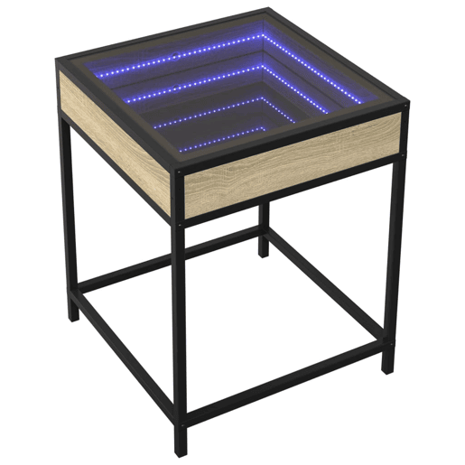 Mesa De Cabeceira - Mesinha De Cabeceira c LED Infinity 40x40x51 cm carvalho sonoma