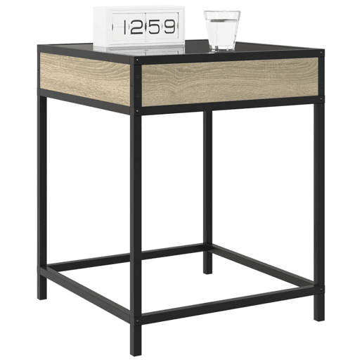Mesa De Cabeceira - Mesinha De Cabeceira c LED Infinity 40x40x51 cm carvalho sonoma