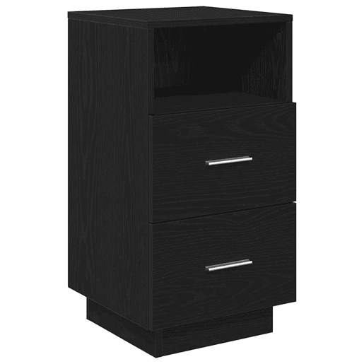 Mesa De Cabeceira - Mesinha De Cabeceira com 2 gavetas 36x36x68 cm preto