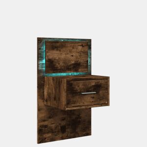 Mesa De Cabeceira De Parede Mesinha De Cabeceira - com luzes LED carvalho fumado