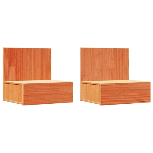 Lote de 2 Mesa De Cabeceira Mesinha De Cabeceira - Castanho-mel 42 x 32.5 x 40 cm