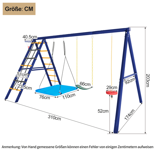 Conjunto de baloiços multifuncionais para exterior - 3 baloiços + estrutura para escalada + cesto de basquetebol, combinação de baloiços para exterior, baloiço suspenso, baloiço com cinto, baloiço com corda para escalada, paraíso de jogos para exterior