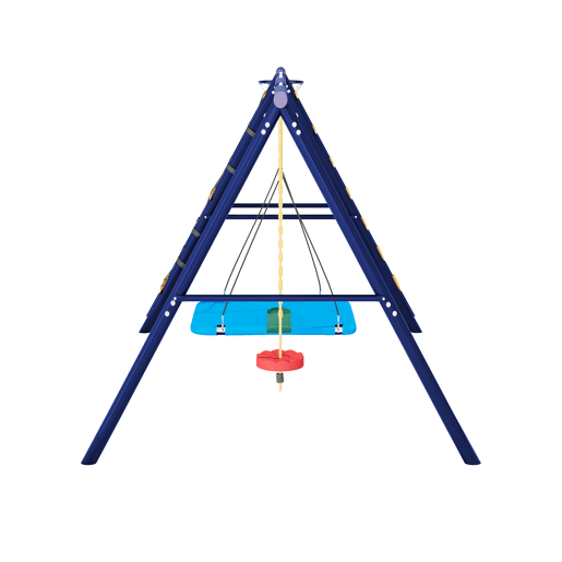 Conjunto de baloiços multifuncionais para exterior - 3 baloiços + estrutura para escalada + cesto de basquetebol, combinação de baloiços para exterior, baloiço suspenso, baloiço com cinto, baloiço com corda para escalada, paraíso de jogos para exterior