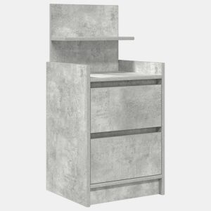 Mesa De Cabeceira - Mesinha De Cabeceira com 2 gavetas 38x34x80 cm cinzento cimento