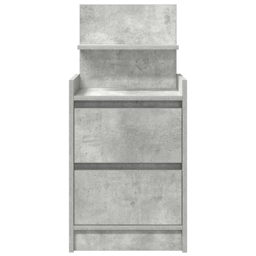 Mesa De Cabeceira - Mesinha De Cabeceira com 2 gavetas 38x34x80 cm cinzento cimento