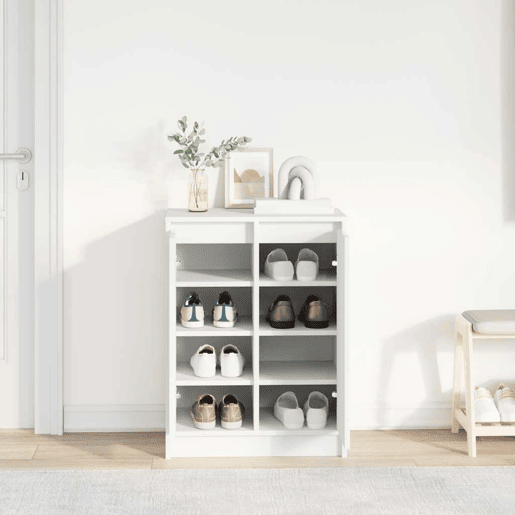 vidaXL Sapateira 57x34x76 cm derivados de madeira branco