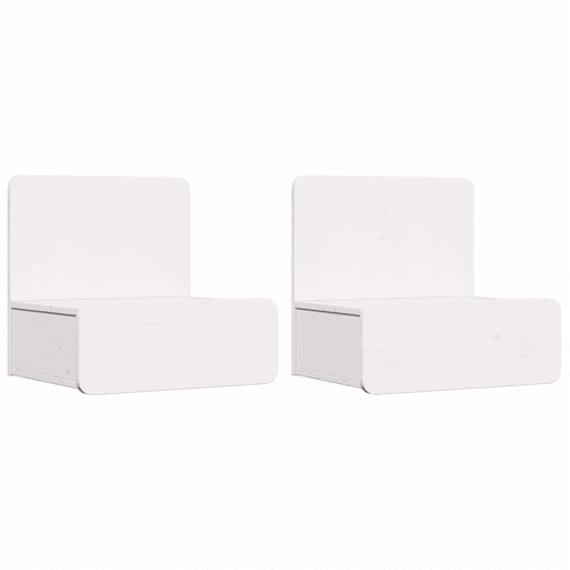 Lote de 2 Mesa De Cabeceira - Mesinha De Cabeceira com gaveta Branco 44 x 32.5 x 40 cm