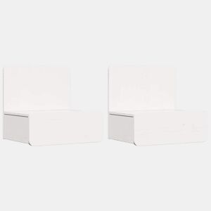 Lote de 2 Mesa De Cabeceira - Mesinha De Cabeceira com gaveta Branco 44 x 32.5 x 40 cm