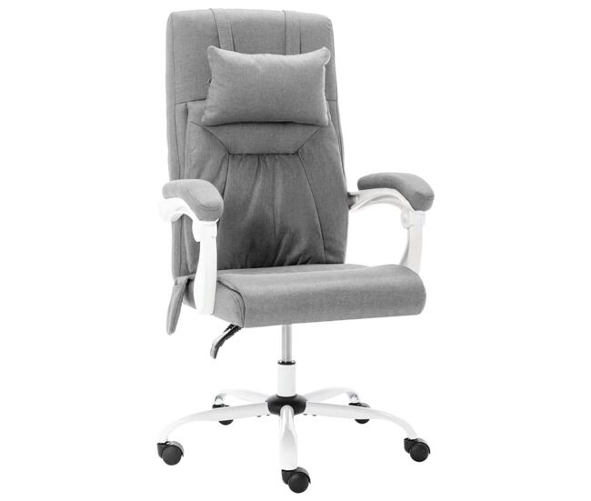 Silla de oficina ahissa función masaje reclinable gris 112-121x60x64 cm