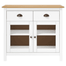 Mesa De Cabeceira Mesinha De Cabeceira - 90x40x80 cm madeira de pinho maciça branco