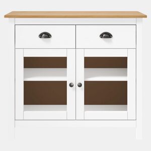 Mesa De Cabeceira Mesinha De Cabeceira - 90x40x80 cm madeira de pinho maciça branco