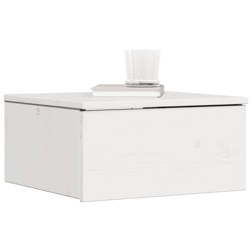 Lote de 2 Mesa De Cabeceira - Mesinha De Cabeceira com gaveta Branco 37 x 35 x 18,5 cm